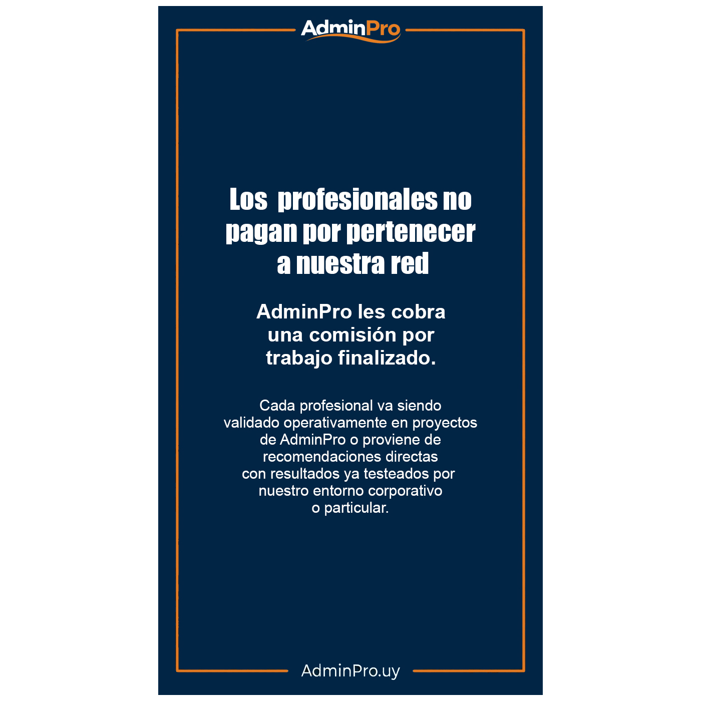 Los profesionales no pagan por pertenecer a nuestra red - Sistema AdminPro Uruguay